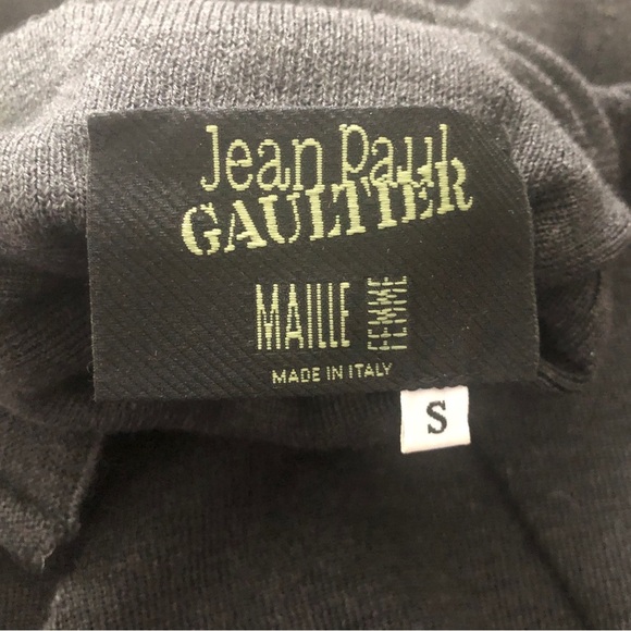 Jean Paul Gaultier Grey Wool Turtleneck Sweater Knit Long Sleeve Ruffled edging - Picture 1 of 4